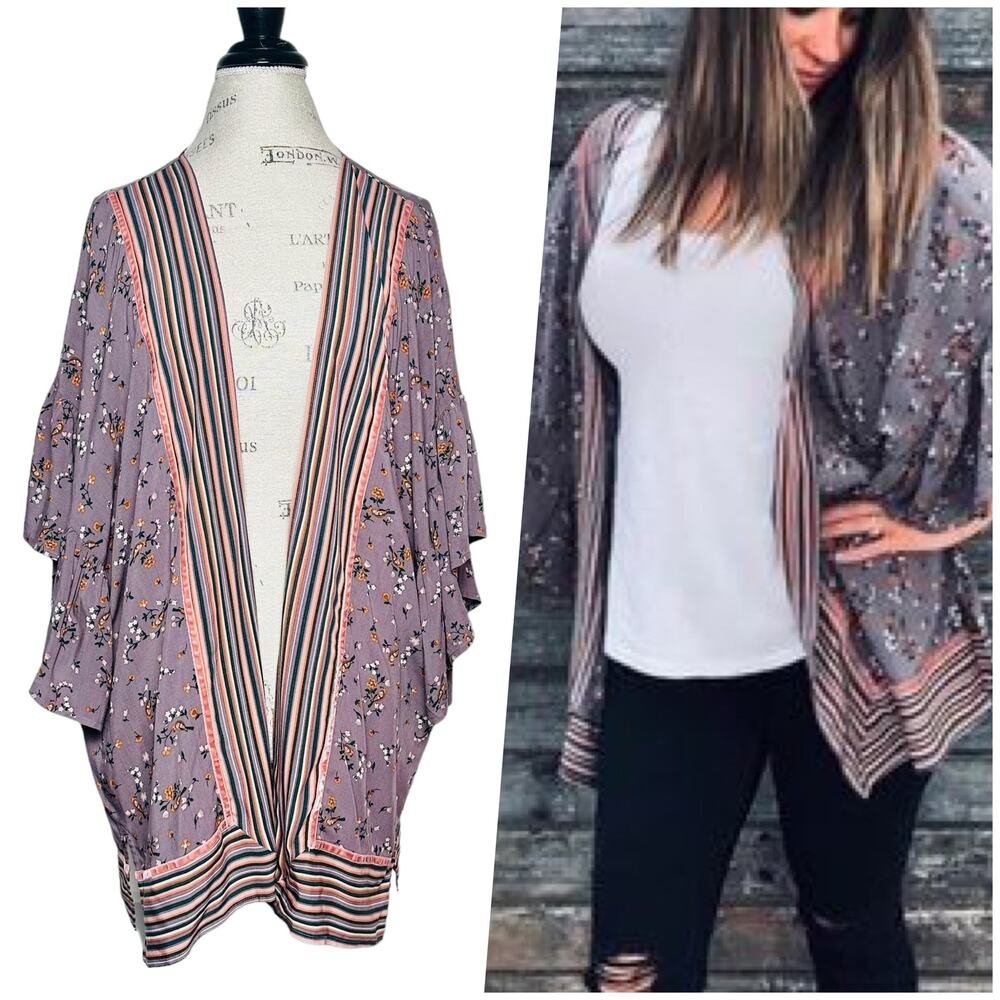 Matilda Jane | Women | Along The Way Floral Bird Kimono Coverup Top | XS-S